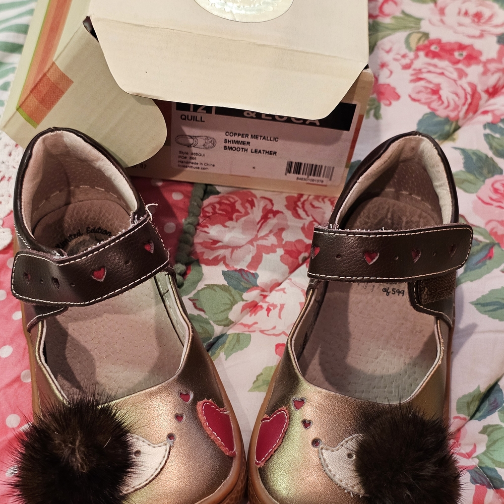 Livie & Luca Quill Hedgehog Porcupine Copper Metallic with Hearts And Pompom